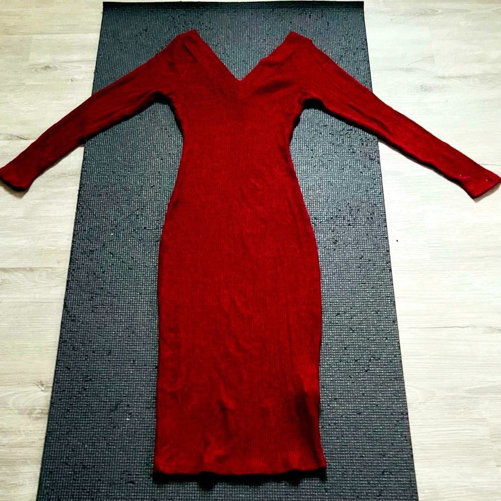 Charlotte Russe XS red wine elegant dress